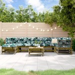vidaXL Set mobilier de grădină cu perne, 8 piese, lemn de pin tratat vidaXL Set mobilier de grădină cu perne, 8 piese, lemn de pin tratat