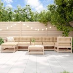 vidaXL Set mobilier de grădină cu perne, 8 piese, lemn masiv vidaXL Set mobilier de grădină cu perne, 8 piese, lemn masiv