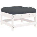 vidaXL Set mobilier de grădină cu perne, 8 piese, alb, lemn masiv