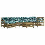 vidaXL Set mobilier de grădină cu perne, 8 piese, lemn de pin tratat vidaXL Set mobilier de grădină cu perne, 8 piese, lemn de pin tratat