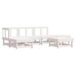 vidaXL Set mobilier relaxare grădină&perne 6 piese alb lemn masiv pin vidaXL Set mobilier relaxare grădină&perne 6 piese alb lemn masiv pin