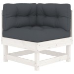 vidaXL Set mobilier relaxare grădină&perne 6 piese alb lemn masiv pin vidaXL Set mobilier relaxare grădină&perne 6 piese alb lemn masiv pin