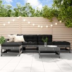 vidaXL Set mobilier relaxare grădină&perne 6 piese gri lemn masiv pin