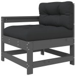 vidaXL Set mobilier relaxare grădină&perne 6 piese gri lemn masiv pin