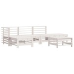 vidaXL Set mobilier relaxare grădină&perne 6 piese alb lemn masiv pin