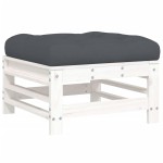 vidaXL Set mobilier relaxare grădină&perne 6 piese alb lemn masiv pin