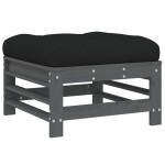 vidaXL Set mobilier relaxare grădină&perne 6 piese gri lemn masiv pin vidaXL Set mobilier relaxare grădină&perne 6 piese gri lemn masiv pin