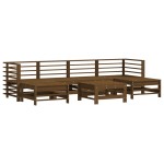 vidaXL Set mobilier grădină cu perne, 7 piese, maro miere lemn masiv