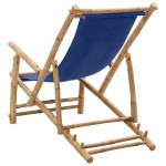 vidaXL Scaun pliabil, bleumarin, bambus și pânză vidaXL Scaun pliabil, bleumarin, bambus și pânză