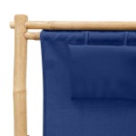 vidaXL Scaun pliabil, bleumarin, bambus și pânză vidaXL Scaun pliabil, bleumarin, bambus și pânză