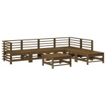 vidaXL Set mobilier grădină cu perne, 7 piese, maro miere lemn masiv