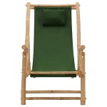 vidaXL Scaun pliabil, verde, bambus și pânză vidaXL Scaun pliabil, verde, bambus și pânză