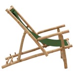 vidaXL Scaun pliabil, verde, bambus și pânză vidaXL Scaun pliabil, verde, bambus și pânză