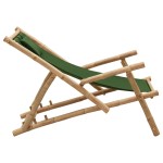 vidaXL Scaun pliabil, verde, bambus și pânză vidaXL Scaun pliabil, verde, bambus și pânză