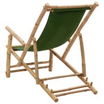 vidaXL Scaun pliabil, verde, bambus și pânză vidaXL Scaun pliabil, verde, bambus și pânză