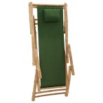 vidaXL Scaun pliabil, verde, bambus și pânză vidaXL Scaun pliabil, verde, bambus și pânză