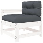 vidaXL Set mobilier relaxare grădină&perne 6 piese alb lemn masiv pin vidaXL Set mobilier relaxare grădină&perne 6 piese alb lemn masiv pin