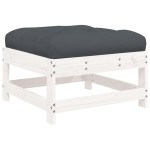 vidaXL Set mobilier relaxare grădină&perne 6 piese alb lemn masiv pin vidaXL Set mobilier relaxare grădină&perne 6 piese alb lemn masiv pin