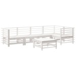 vidaXL Set mobilier relaxare grădină&perne 6 piese alb lemn masiv pin
