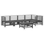 vidaXL Set mobilier relaxare grădină&perne 6 piese gri lemn masiv pin