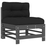 vidaXL Set mobilier relaxare grădină&perne 6 piese gri lemn masiv pin
