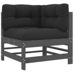 vidaXL Set mobilier relaxare grădină&perne 6 piese gri lemn masiv pin