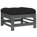 vidaXL Set mobilier relaxare grădină&perne 6 piese gri lemn masiv pin