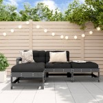 vidaXL Set mobilier grădină cu perne, 4 piese, gri, lemn masiv