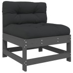 vidaXL Set mobilier grădină cu perne, 4 piese, gri, lemn masiv