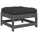 vidaXL Set mobilier grădină cu perne, 5 piese, gri, lemn masiv