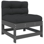 vidaXL Set mobilier grădină cu perne, 5 piese, gri, lemn masiv