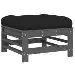 vidaXL Set mobilier grădină cu perne, 5 piese, gri, lemn masiv