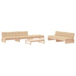 vidaXL Set mobilier relaxare de grădină & perne 6 piese lemn masiv pin vidaXL Set mobilier relaxare de grădină & perne 6 piese lemn masiv pin