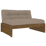vidaXL Set mobilier grădină cu perne, 2 piese, maro miere lemn masiv