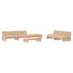 vidaXL Set mobilier relaxare de grădină & perne 6 piese lemn masiv pin vidaXL Set mobilier relaxare de grădină & perne 6 piese lemn masiv pin