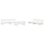 vidaXL Set mobilier relaxare grădină&perne 6 piese alb lemn masiv pin vidaXL Set mobilier relaxare grădină&perne 6 piese alb lemn masiv pin