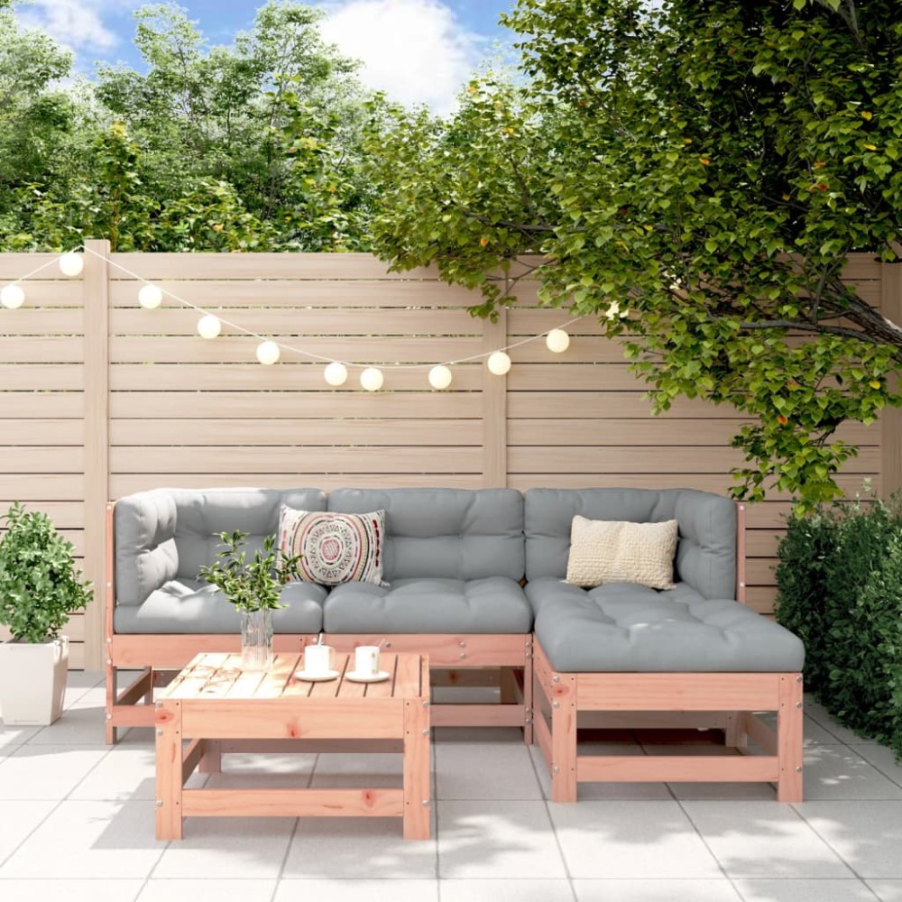 vidaXL Set mobilier relaxare de grădină, 5 piese, lemn masiv douglas