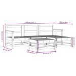 vidaXL Set mobilier relaxare de grădină 5 piese alb lemn masiv de pin vidaXL Set mobilier relaxare de grădină 5 piese alb lemn masiv de pin