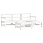 vidaXL Set mobilier relaxare de grădină 5 piese alb lemn masiv de pin vidaXL Set mobilier relaxare de grădină 5 piese alb lemn masiv de pin
