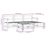 vidaXL Set mobilier relaxare de grădină, 5 piese, lemn masiv douglas