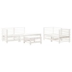 vidaXL Set mobilier de grădină, 6 piese, alb, lemn masiv pin vidaXL Set mobilier de grădină, 6 piese, alb, lemn masiv pin