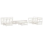 vidaXL Set mobilier relaxare grădină, 8 piese, alb, lemn masiv de pin vidaXL Set mobilier relaxare grădină, 8 piese, alb, lemn masiv de pin