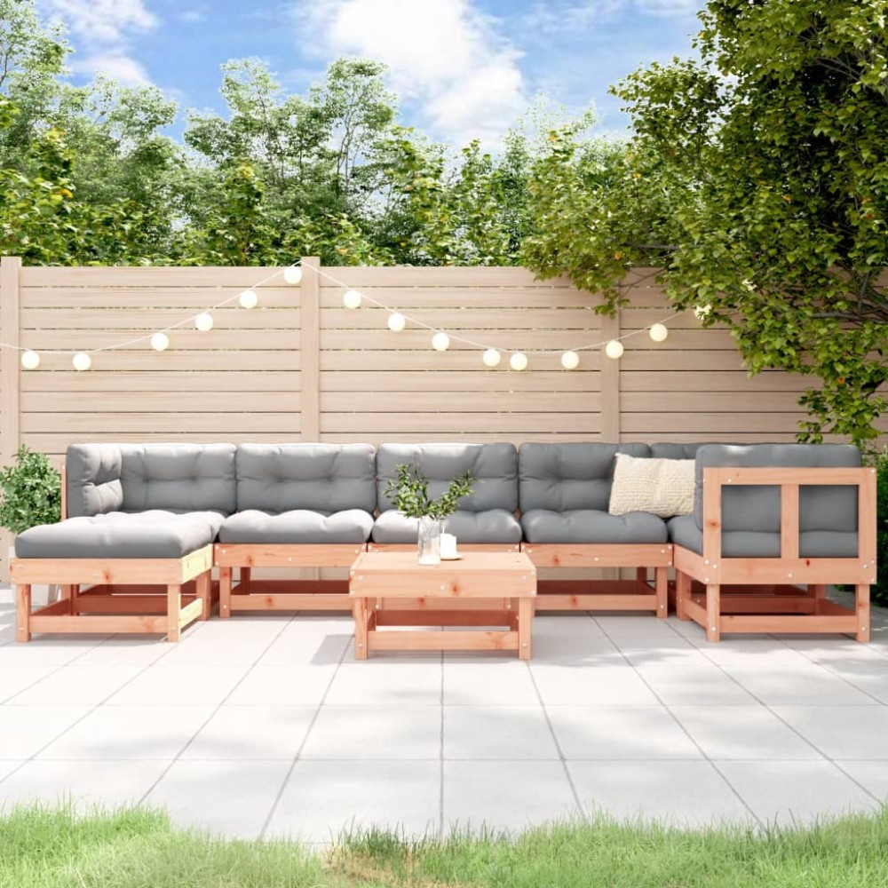 vidaXL Set mobilier relaxare grădină, 8 piese, lemn masiv Douglas