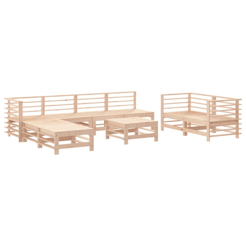 vidaXL Set mobilier grădină, 9 piese, lemn masiv de pin