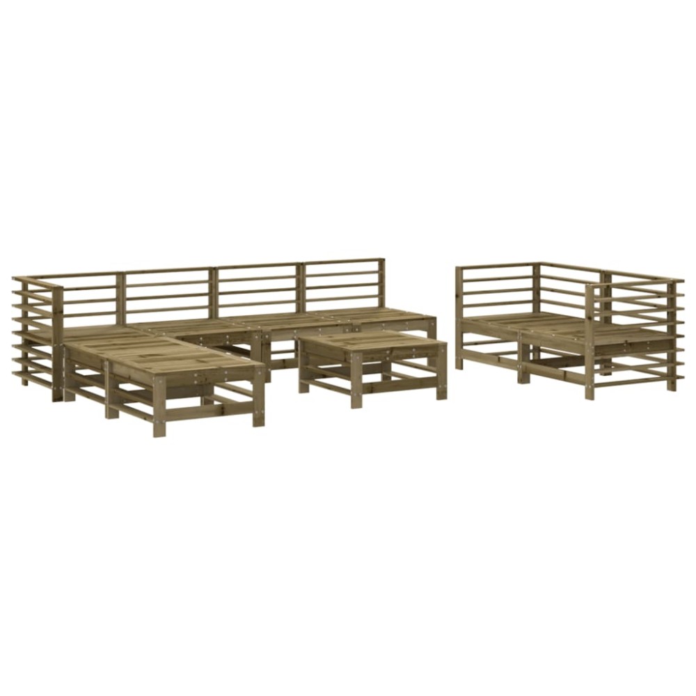 vidaXL Set mobilier de grădină, 9 piese, lemn de pin tratat