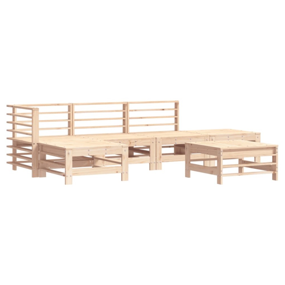 vidaXL Set mobilier relexare de grădină, 6 piese, lemn masiv de pin