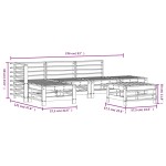 vidaXL Set mobilier de grădină, 6 piese, alb, lemn masiv pin