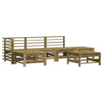 vidaXL Set mobilier relaxare de grădină, 6 piese, lemn de pin tratat