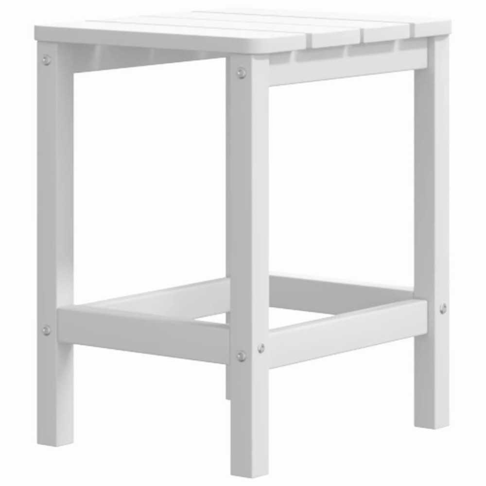 vidaXL Masă Adirondack de grădină, alb, 38x38x46 cm, HDPE