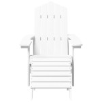 vidaXL Scaun de grădină Adirondack cu suport pentru picioare alb HDPE
